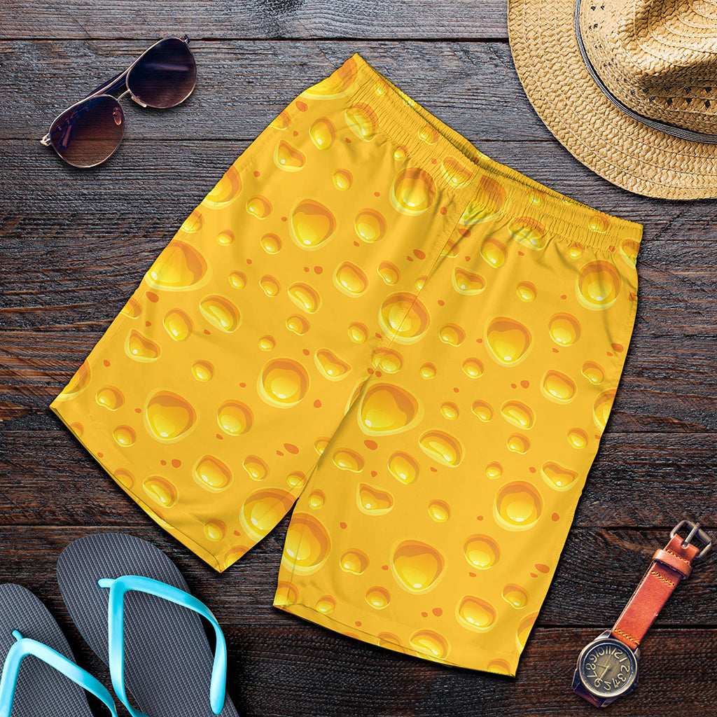 Yellow Cheese Print Men's Shorts