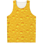 Yellow Cheese Print Men's Tank Top