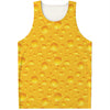 Yellow Cheese Print Men's Tank Top