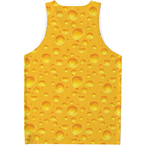 Yellow Cheese Print Men's Tank Top