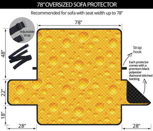 Yellow Cheese Print Oversized Sofa Protector