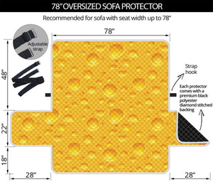 Yellow Cheese Print Oversized Sofa Protector