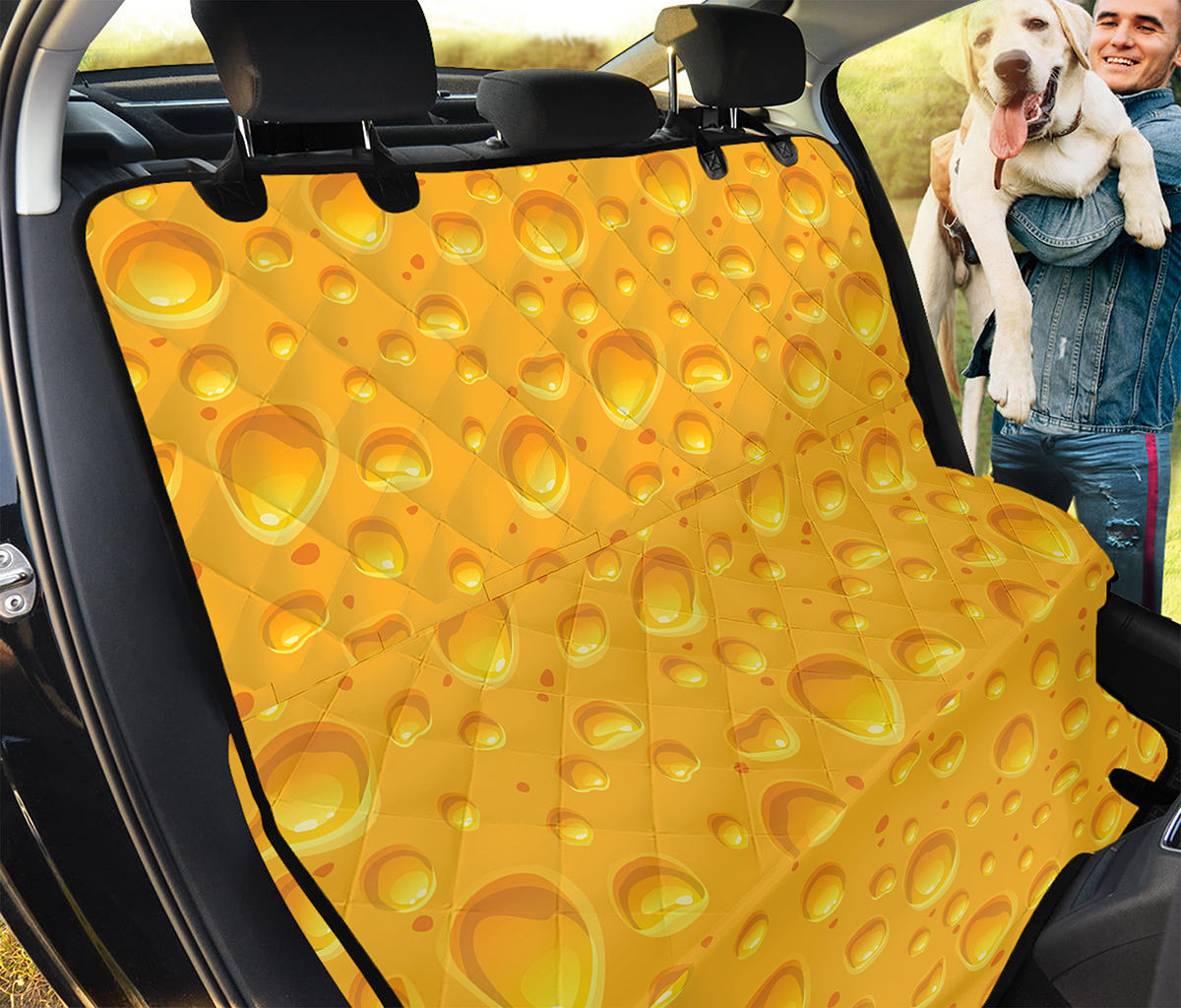 Yellow Cheese Print Pet Car Back Seat Cover