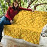 Yellow Cheese Print Quilt