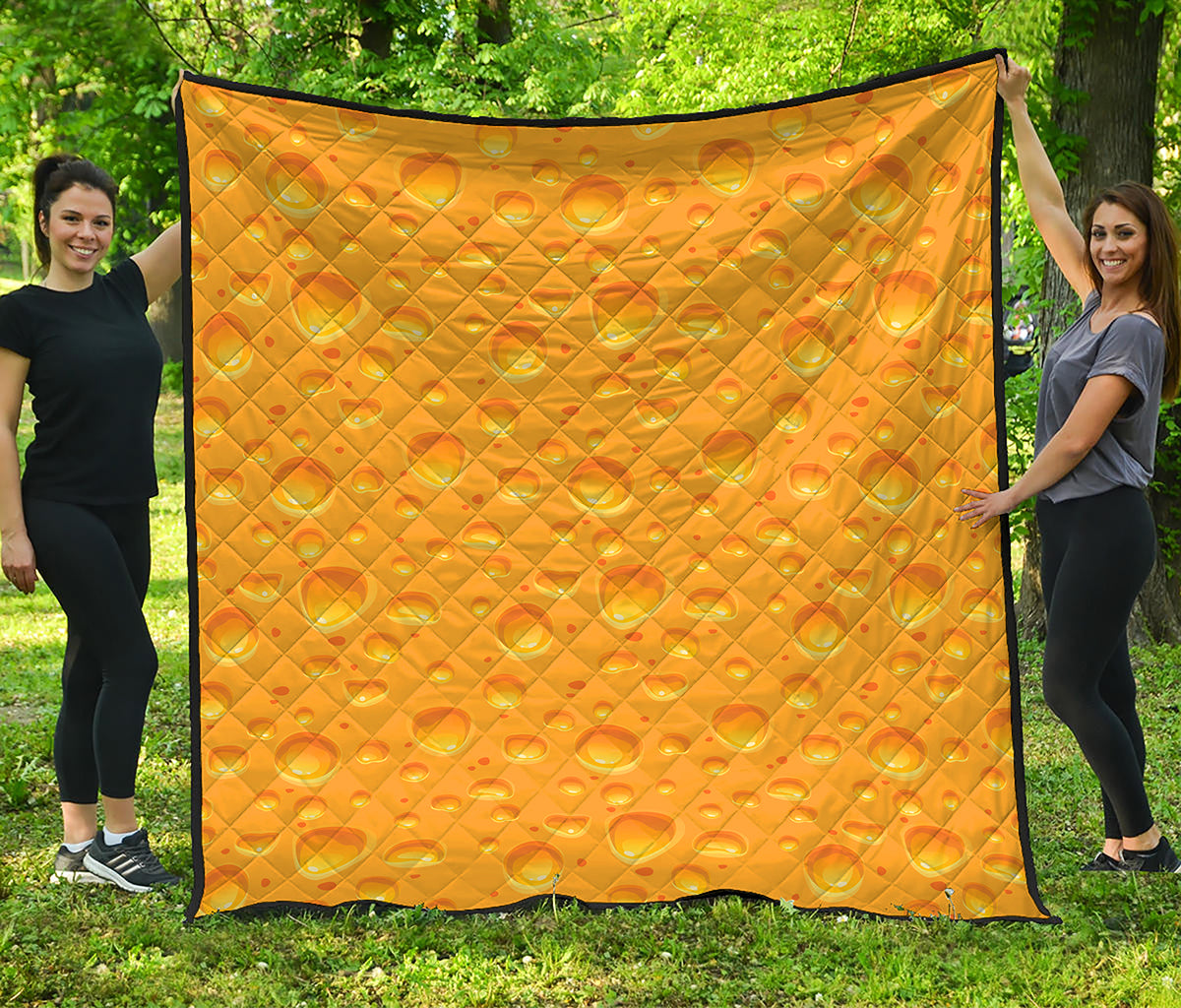 Yellow Cheese Print Quilt