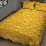 Yellow Cheese Print Quilt Bed Set