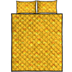 Yellow Cheese Print Quilt Bed Set