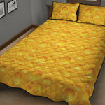 Yellow Cheese Print Quilt Bed Set