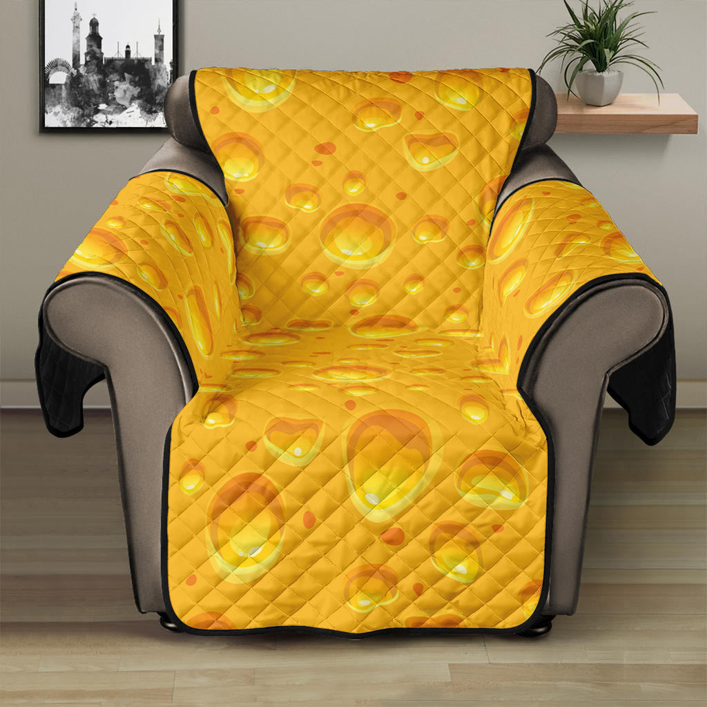 Yellow Cheese Print Recliner Protector