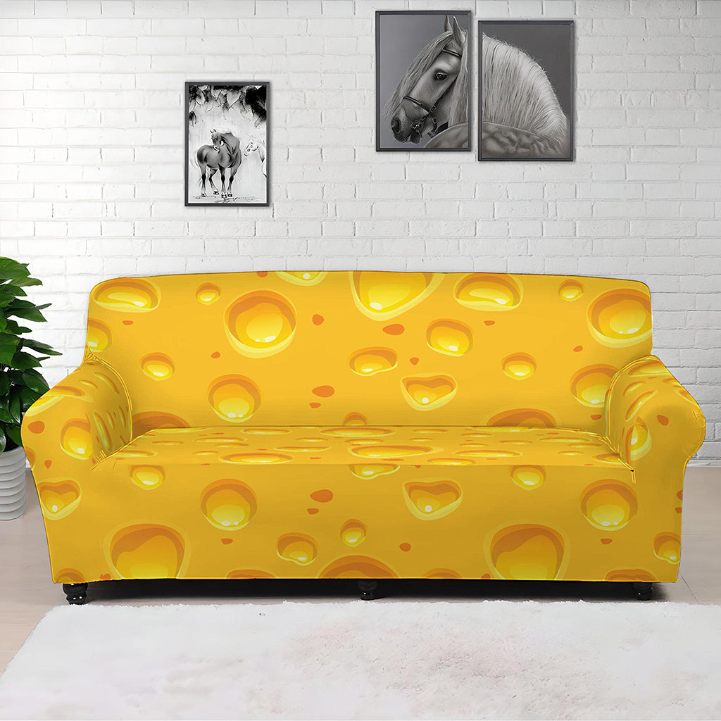 Yellow Cheese Print Sofa Cover