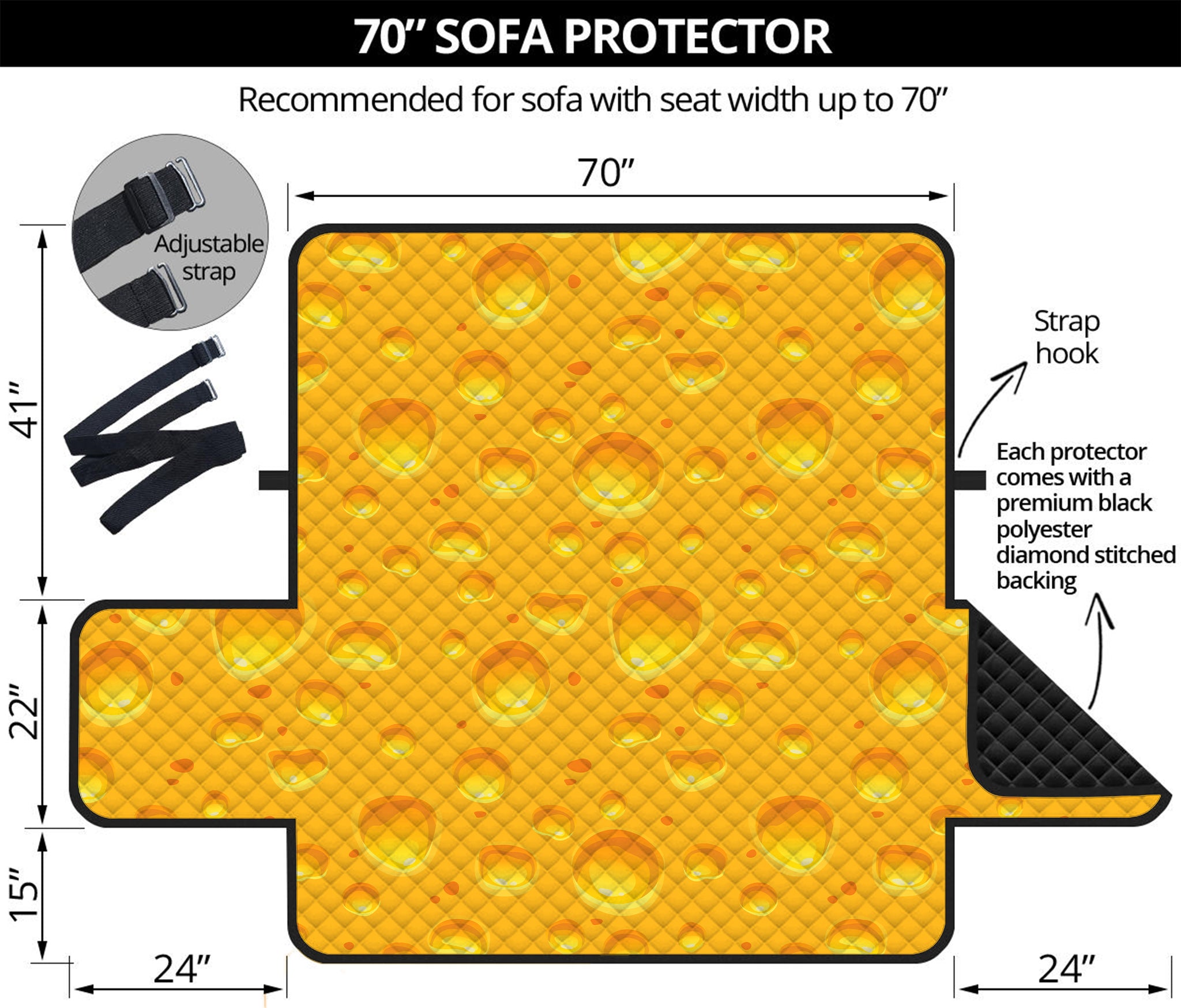 Yellow Cheese Print Sofa Protector