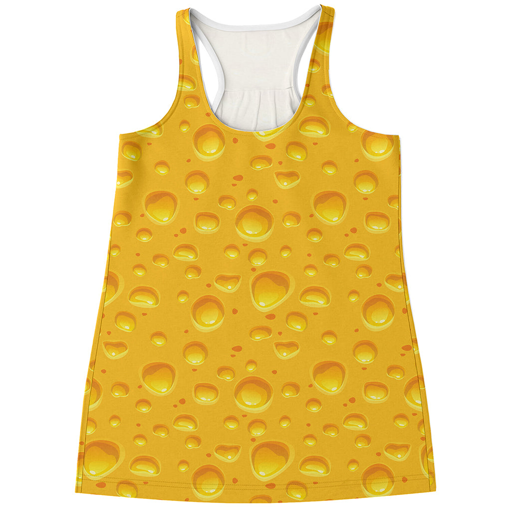 Yellow Cheese Print Women's Racerback Tank Top