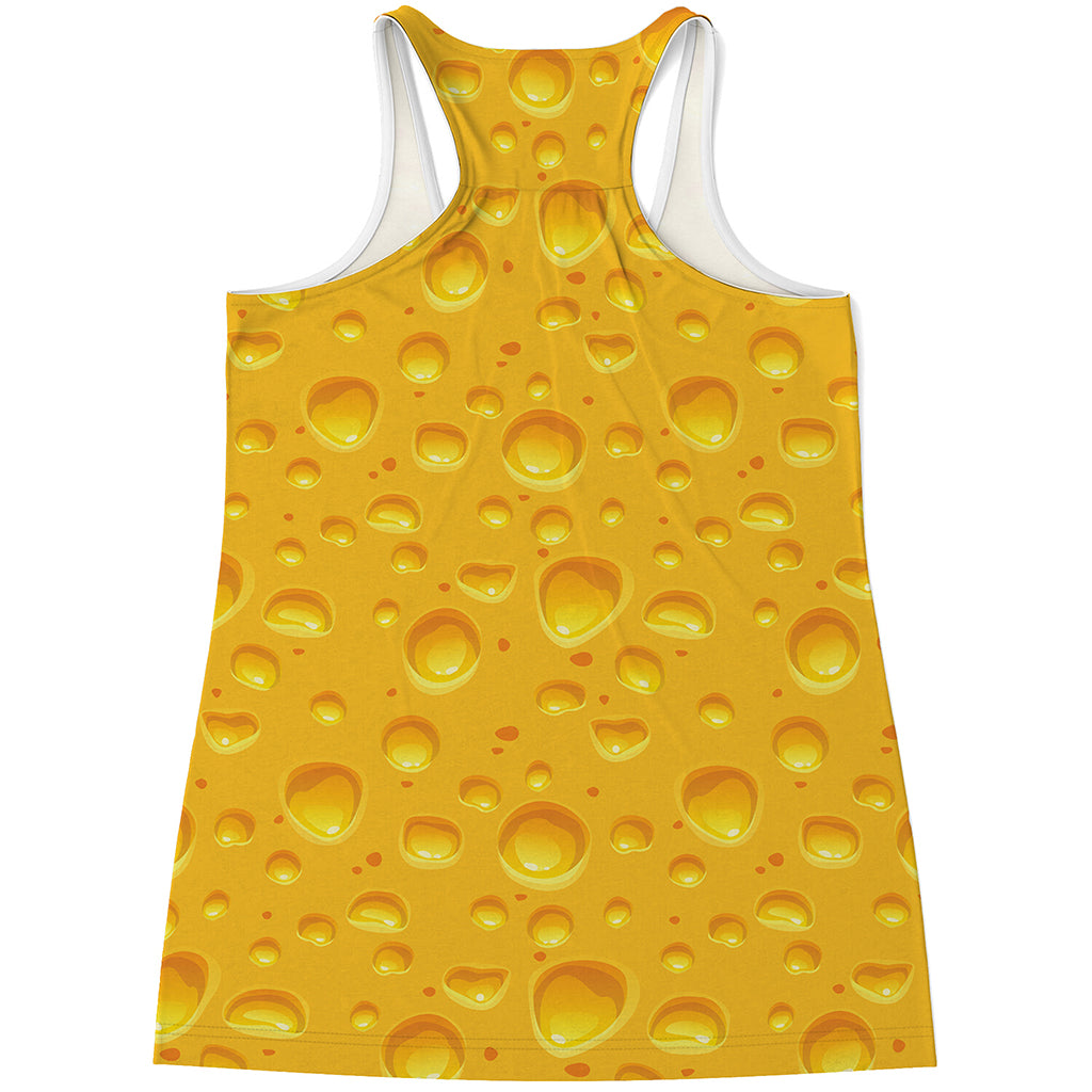 Yellow Cheese Print Women's Racerback Tank Top