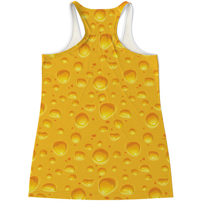 Yellow Cheese Print Women's Racerback Tank Top