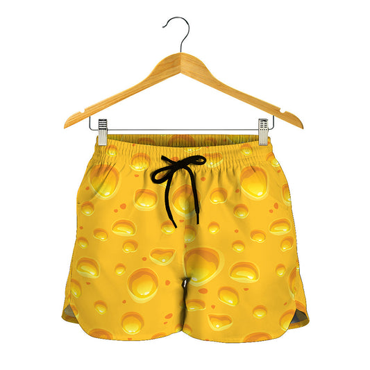 Yellow Cheese Print Women's Shorts