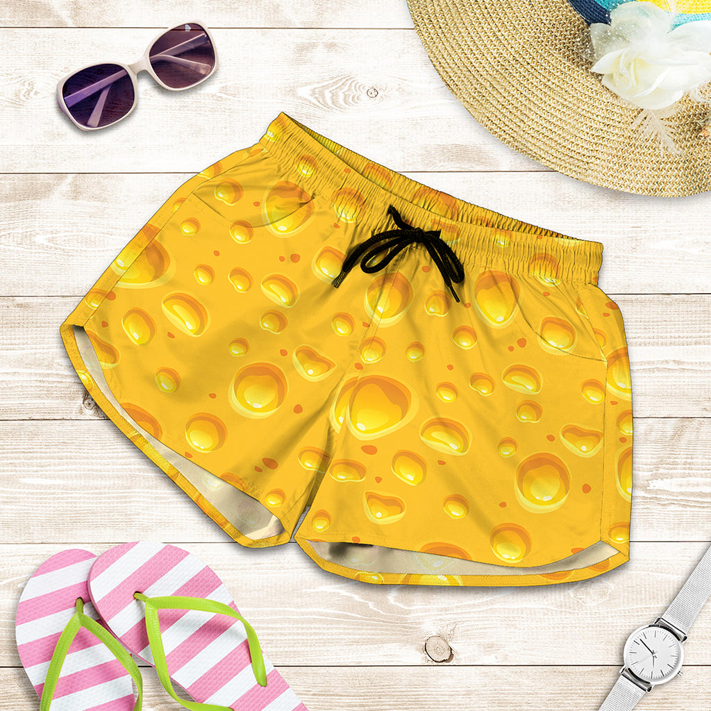 Yellow Cheese Print Women's Shorts
