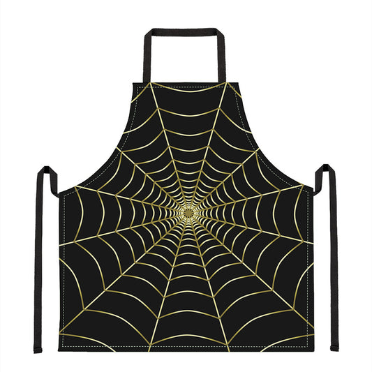 Yellow Cobweb Print Apron