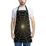 Yellow Cobweb Print Apron