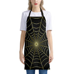 Yellow Cobweb Print Apron