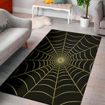 Yellow Cobweb Print Area Rug