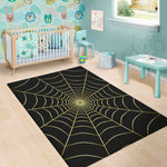 Yellow Cobweb Print Area Rug