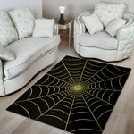 Yellow Cobweb Print Area Rug