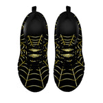 Yellow Cobweb Print Black Sneakers