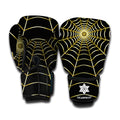 Yellow Cobweb Print Boxing Gloves