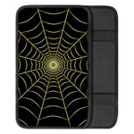 Yellow Cobweb Print Car Center Console Cover