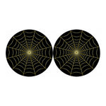 Yellow Cobweb Print Car Coasters