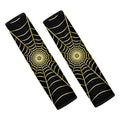 Yellow Cobweb Print Car Seat Belt Covers