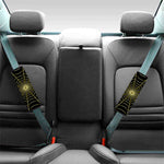 Yellow Cobweb Print Car Seat Belt Covers