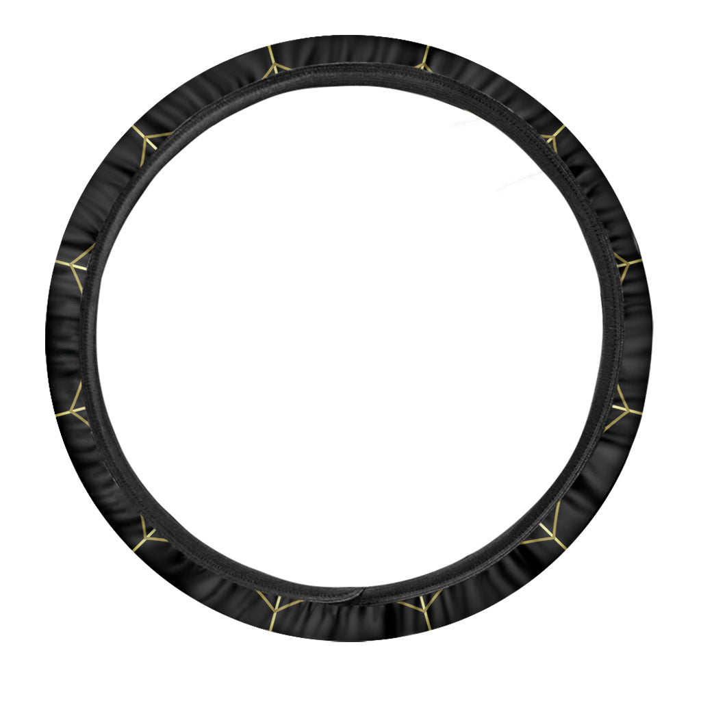 Yellow Cobweb Print Car Steering Wheel Cover