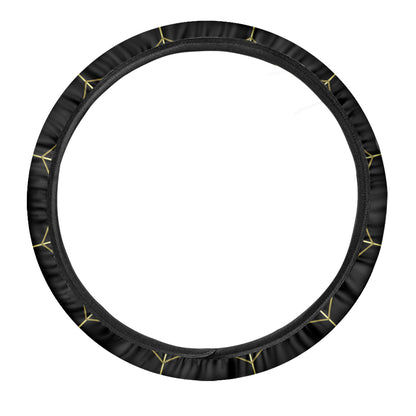 Yellow Cobweb Print Car Steering Wheel Cover