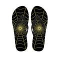 Yellow Cobweb Print Flip Flops