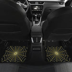 Yellow Cobweb Print Front and Back Car Floor Mats