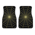 Yellow Cobweb Print Front Car Floor Mats
