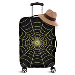 Yellow Cobweb Print Luggage Cover
