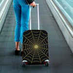 Yellow Cobweb Print Luggage Cover