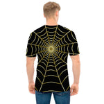 Yellow Cobweb Print Men's T-Shirt