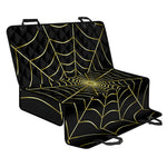 Yellow Cobweb Print Pet Car Back Seat Cover