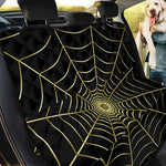 Yellow Cobweb Print Pet Car Back Seat Cover