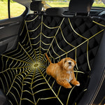 Yellow Cobweb Print Pet Car Back Seat Cover