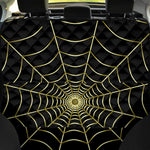 Yellow Cobweb Print Pet Car Back Seat Cover
