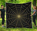 Yellow Cobweb Print Quilt