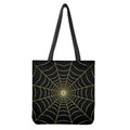 Yellow Cobweb Print Tote Bag