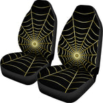 Yellow Cobweb Print Universal Fit Car Seat Covers