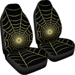 Yellow Cobweb Print Universal Fit Car Seat Covers