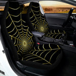 Yellow Cobweb Print Universal Fit Car Seat Covers