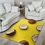 Yellow Coconut Pattern Print Area Rug
